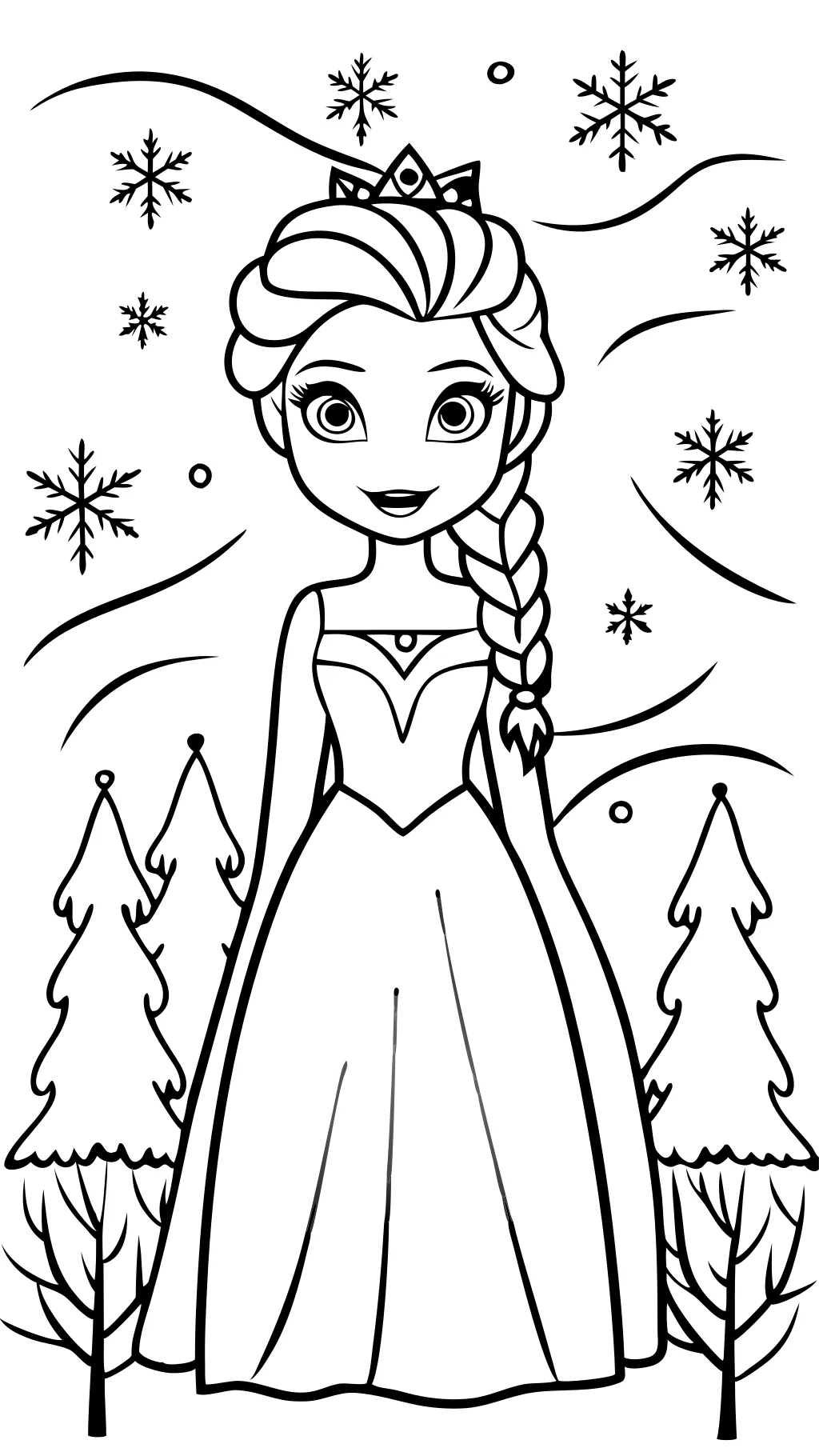 Página para colorear queen elsa